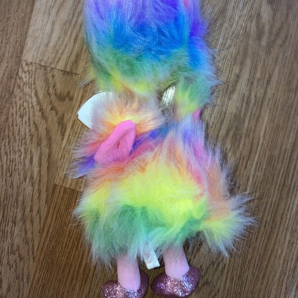 NWT TY ASHA THE OSTRICH RAINBOW COLORED 6" BEANIE BOO - Picture 5 of 7